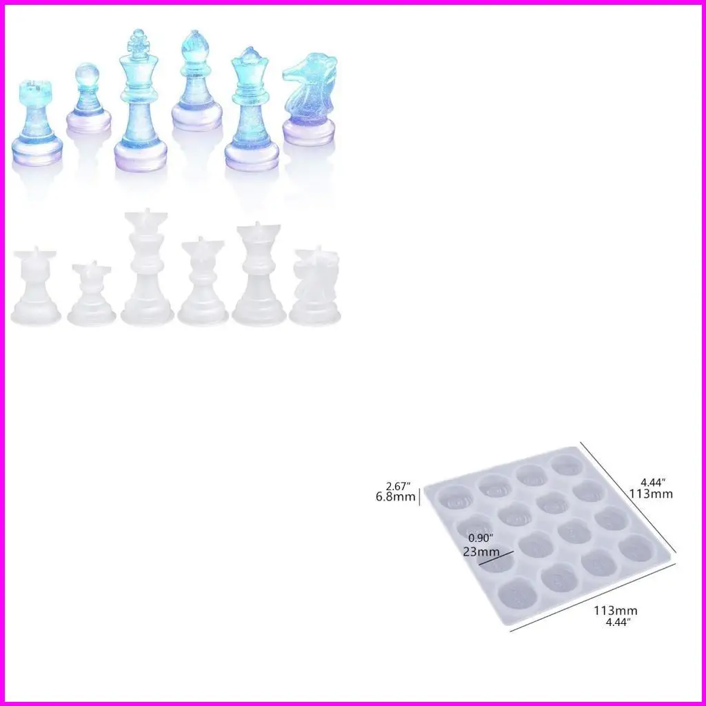 

Full Size Chess Crystal Epoxy Resin Casting Mold for DIY Art Craft Making