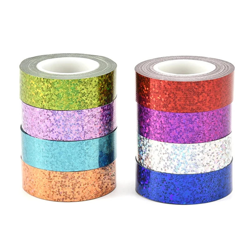 8PCS Masking Tape Rainbow Arts Home Office Decor Strong Viscosity 8 Colors Vibrant Easy Tear No Tape
