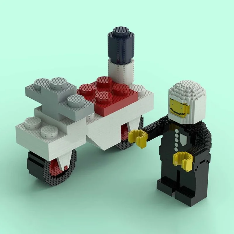 

4194PCS MOC Creative Model Supersized Scale Classic Town Police Motorcycle Rider No 644 Building Blocks DIY Assembly Gift Set