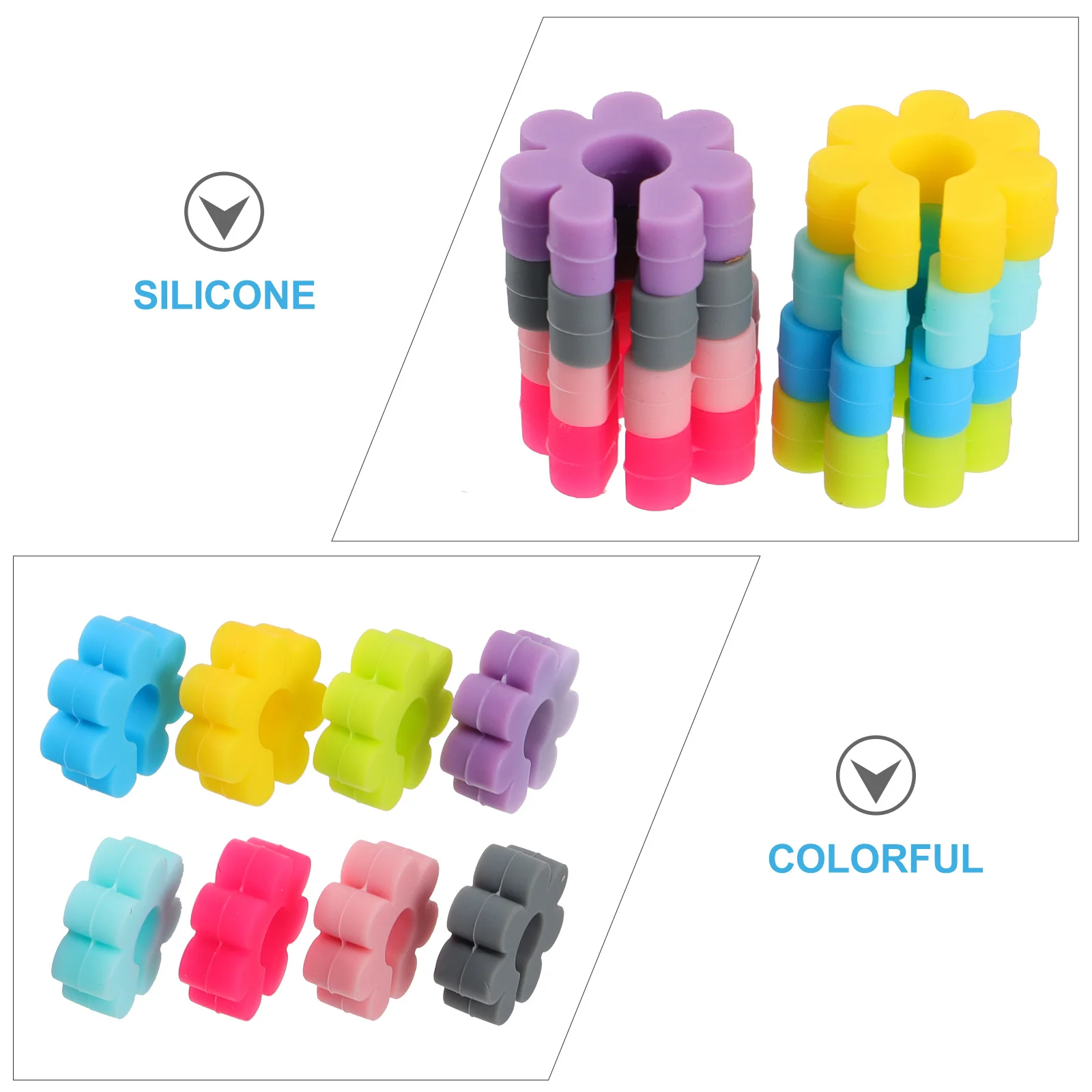 8 قطعة كأس للنبيذ زهرة سحر سيليكون علامات المشروبات النبيذ الأحمر الزجاج معرف لتزيين الحفلات استخدام علامات المشروبات