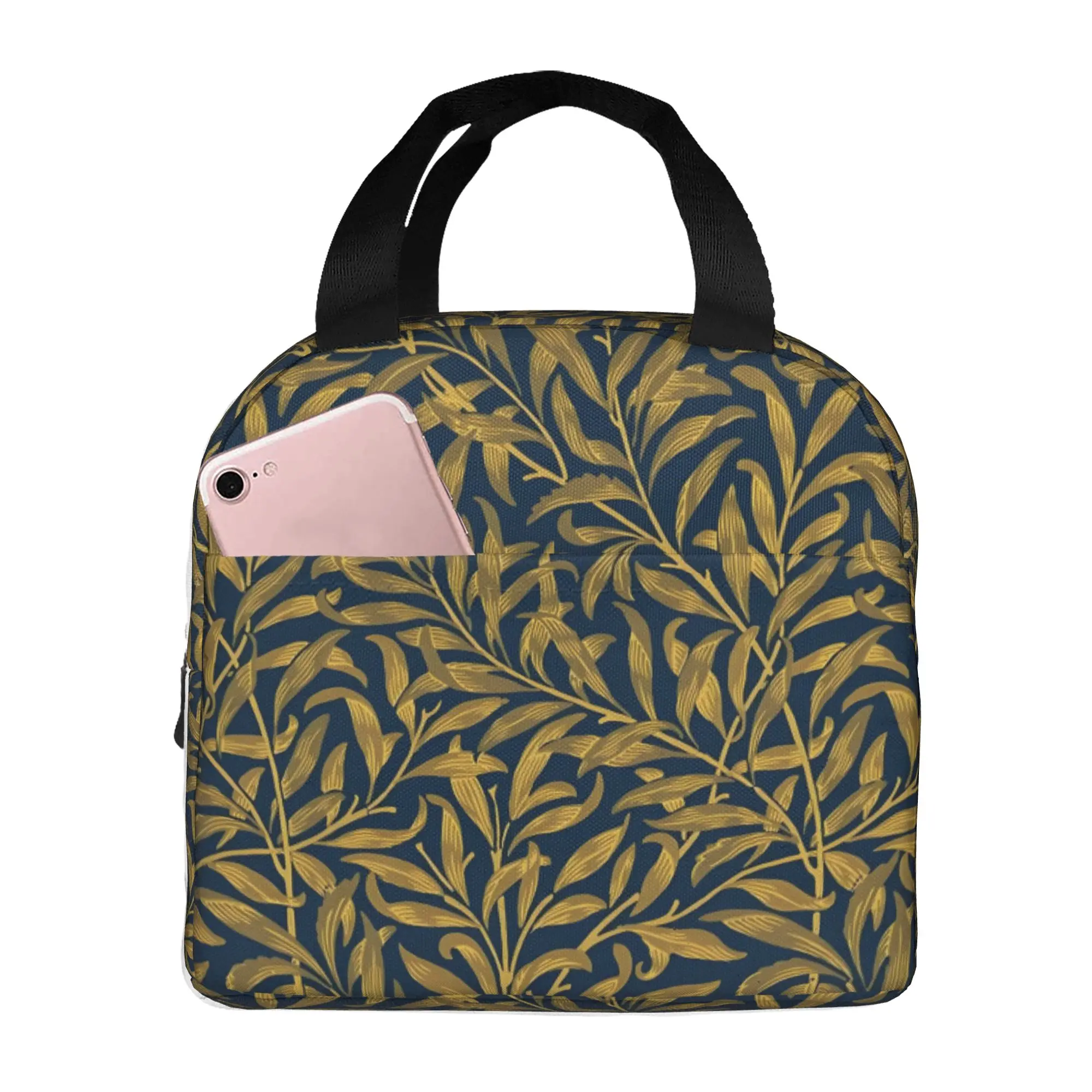 William Morris Insulated Lunch Bags for Outdoor Picnic Floral Textile Pattern Resuable Thermal Cooler Lunch Box Women Men