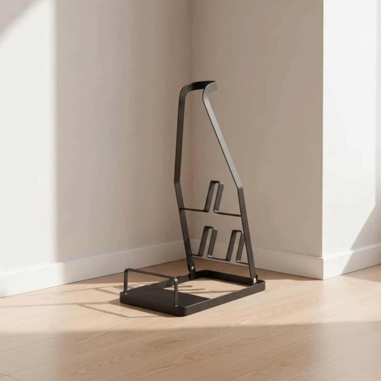 Freestanding Cordless Vacuum Caddy Stand with Multiple Shaped Holders for Portable Cleaner Attachments Easy Access Organization