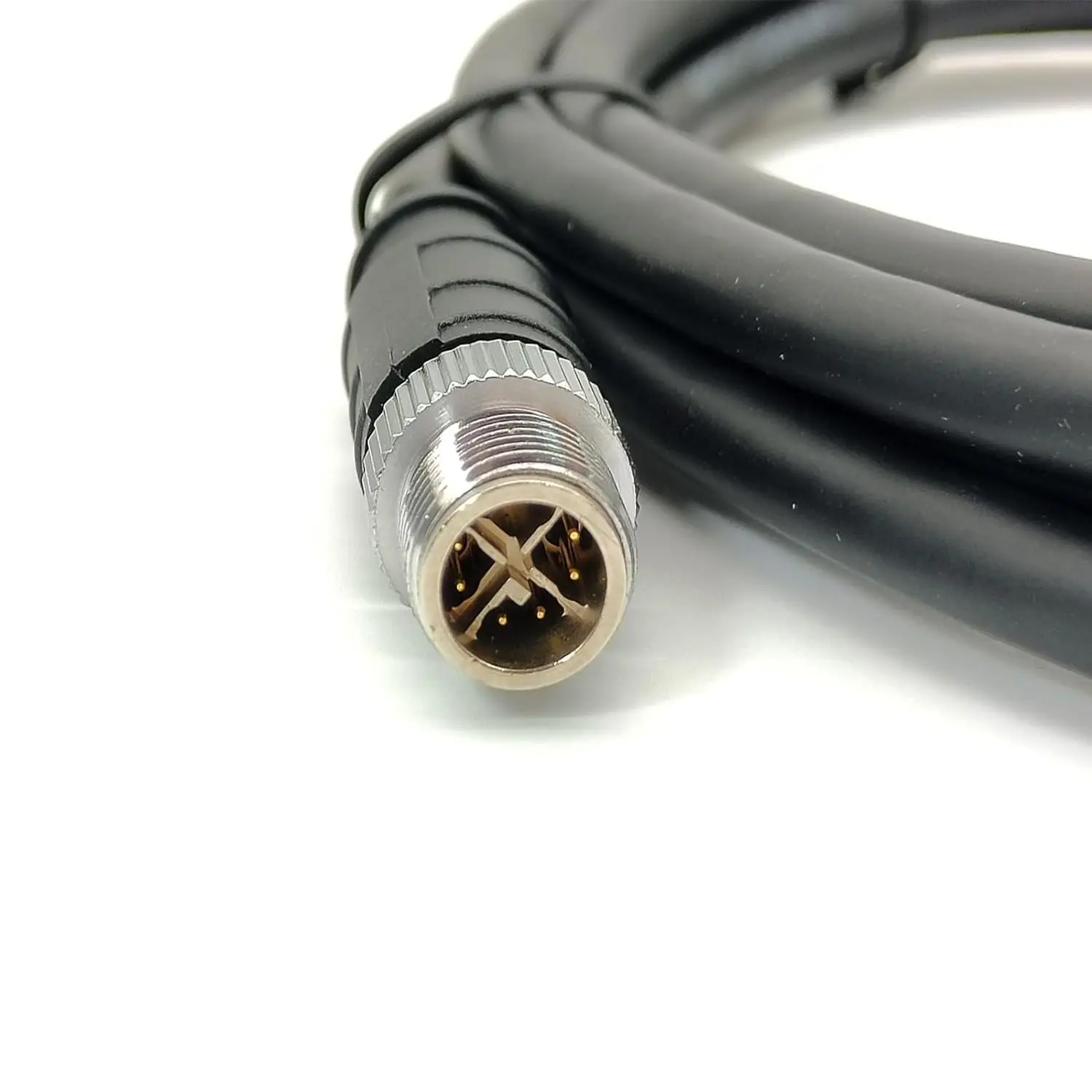 M12 X Coded Cat6A Gigabit Ethernet Cable 8 Pin Male to 8 Pin Female 2 Meter 