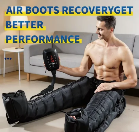 Rechargeable Portable 8-Chamber Air Compression Electric Leg Massager Timing Control 30-260mmHg Pressure For Clinical Lymphatic