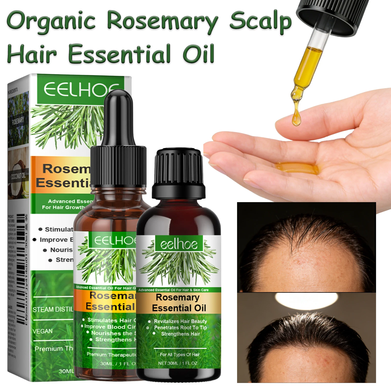 

Rosemary Hair Essentiall Oil Nourishes Repairs Scalp mproves Frizz Prevents Hair Loss Hair Growth Oil Nourish Shiny Hair Care