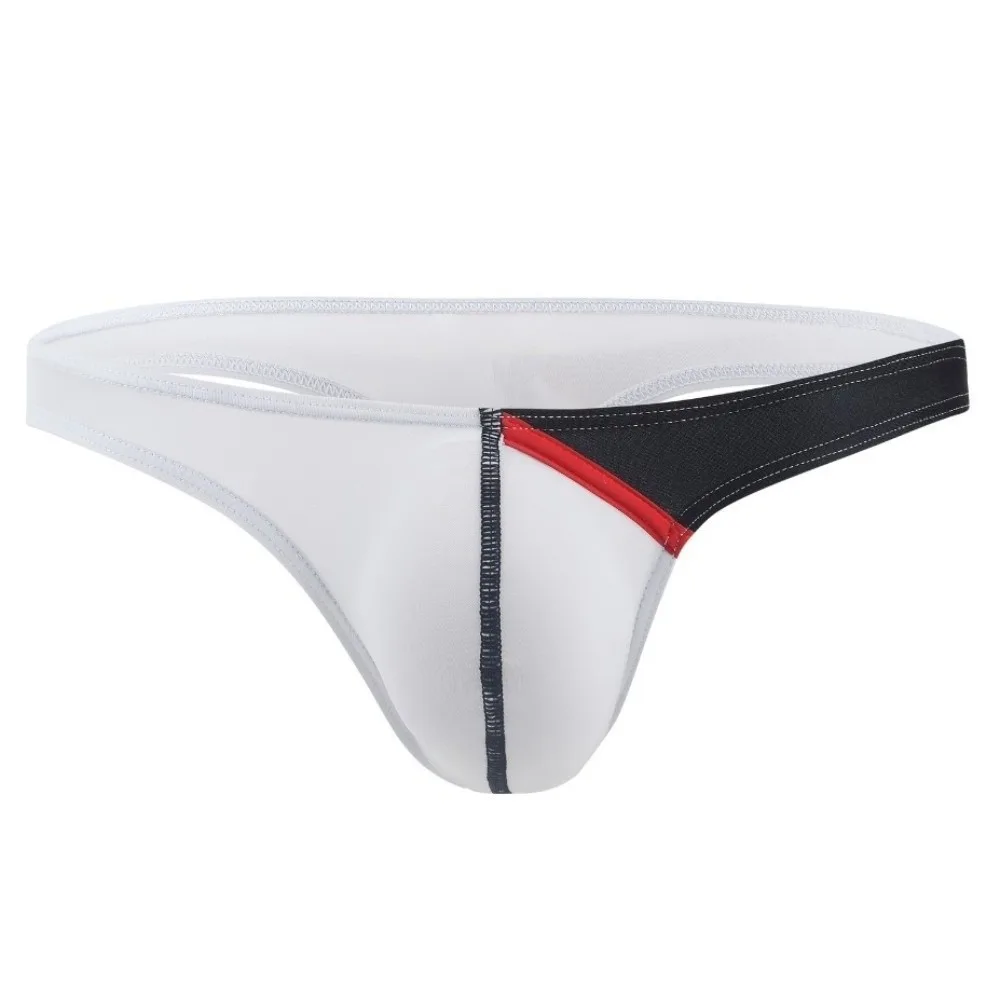 

Fashion Patchwork Men's Triangle Panties Thin Underpants T Back Briefs Low Waist Men's Underwear Men