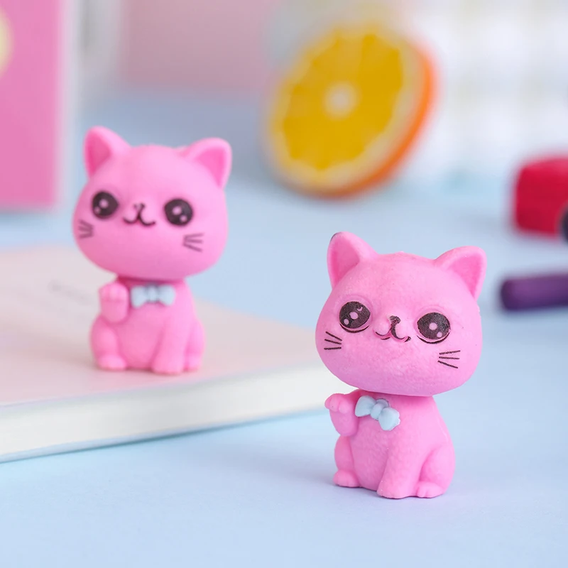 ยางลบแมวสามมิติลายการ์ตูนสุดสร้างสรรค์ยางลบดินสอวาดภาพวาดน่ารักอุปกรณ์เครื่องเขียนสำหรับโรงเรียนแปลกใหม่