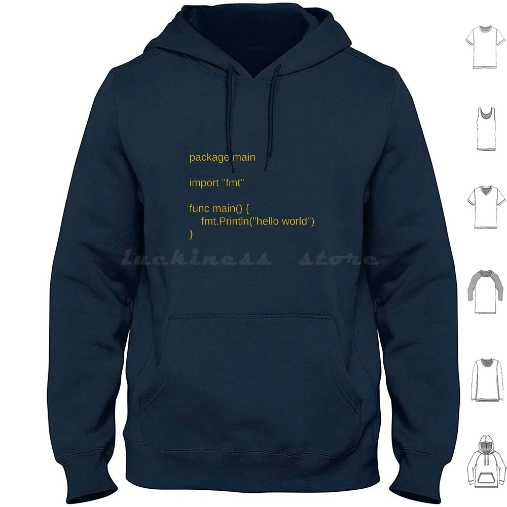 Golang Go Programming Language Hello World Hoodie Cotton Long Sleeve Programmer Programming Developer Go Hello World