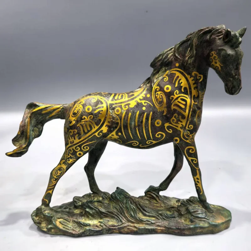 Antique Bronze Ornament Bird-Shaped Double-Winged Divine Beast Single-Horned Xiaozhi Gold-Plated Dragon Tiger Auspicious B