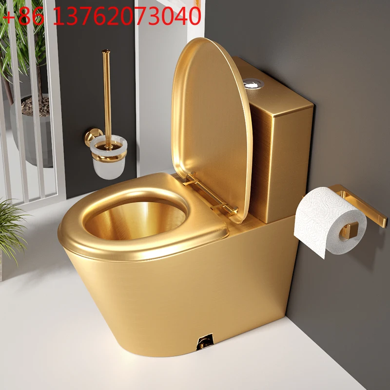 مرحاض ذهبي من الفولاذ المقاوم للصدأ خفيف مرحاض KTV فاخر #5