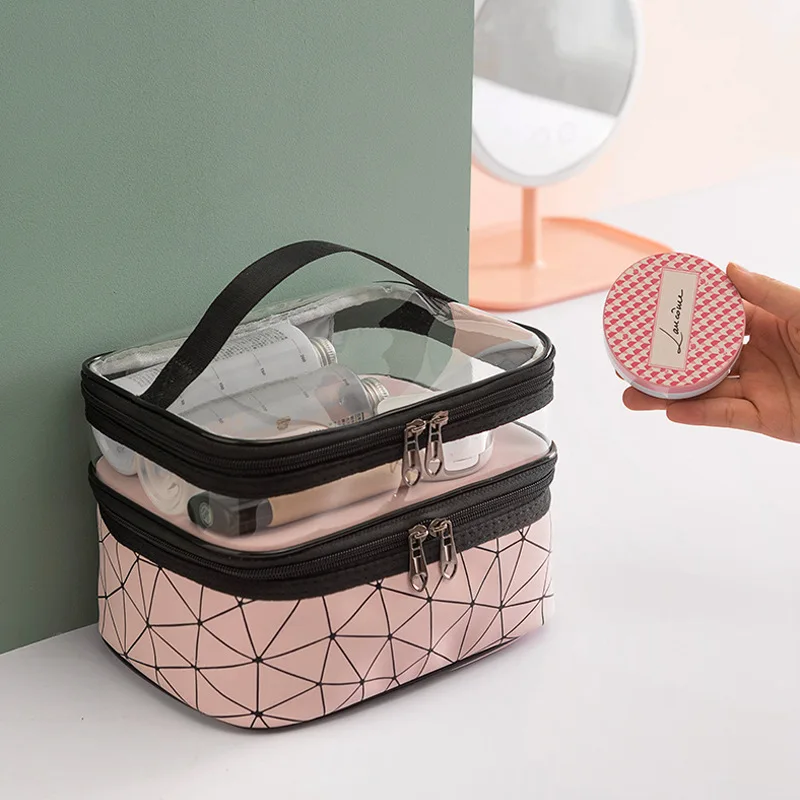 Double portable large capacity makeup bag Korean version Ringer travel multifunctional toiletry bag portable storage bag