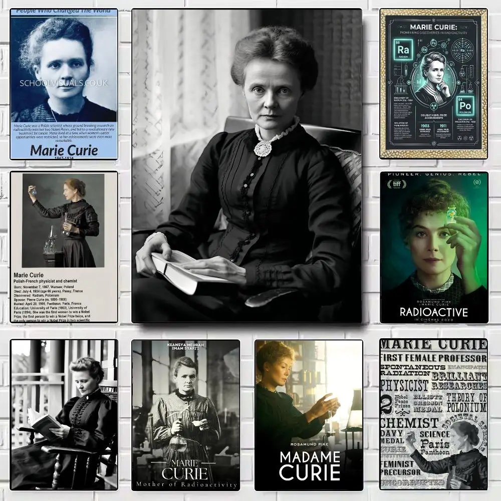 scientist pioneering M-Marie Curie Poster Modern Wall Art for Bedroom Living Room Cafe Bar Aesthetic Home Decor Gift