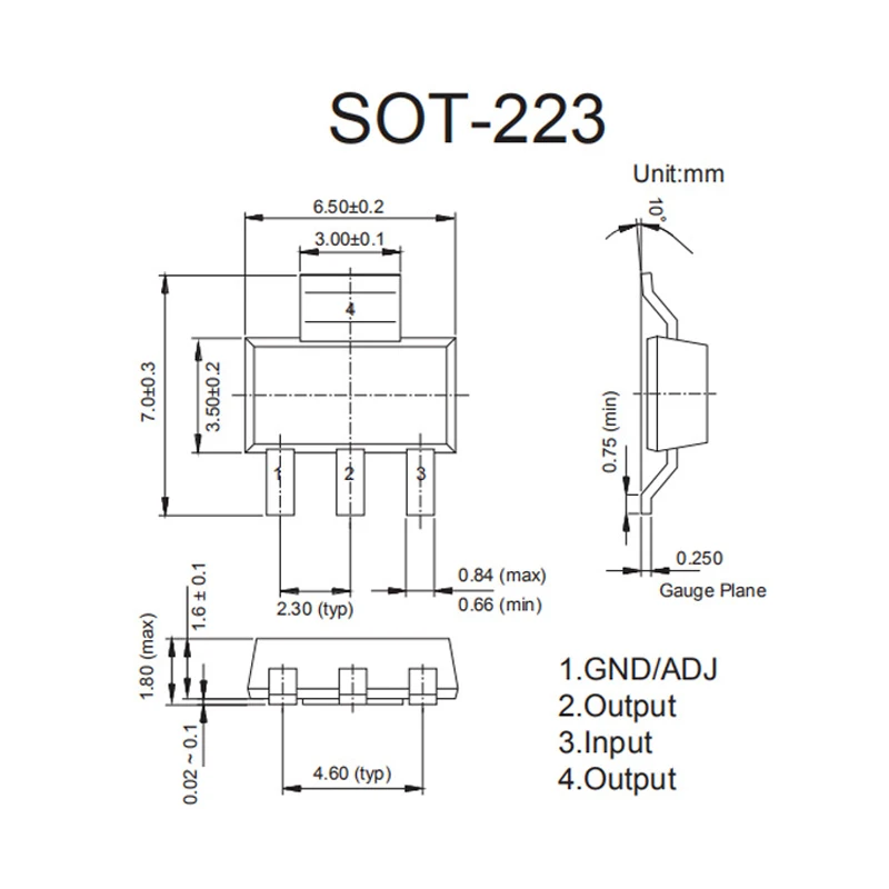 10~200Pcs AMS1117-1V2 1V5 1V8 2V5 3V3 5V AMS1117-ADJ SOT-223 LDO 3-Terminal Regulator IC SMD