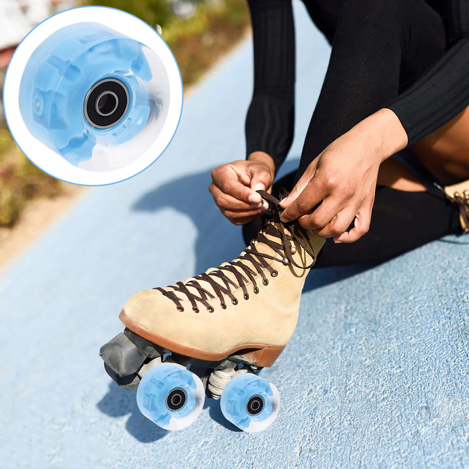 

Комплект из 4 светящихся колес из полиуретана для роликовых коньков: идеальное сцепление на асфальте, бетоне, пандусах и уличных скейтбордах