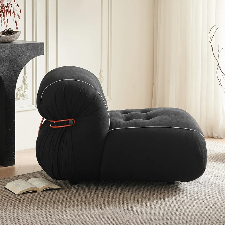 أريكة فرس النهر الفاخرة بمقعدين إيطالية بسيطة وحديثة من القماش كرسي الترفيه لغرفة النوم المنزلية استخدام الأريكة الكسولة المعاصرة #3