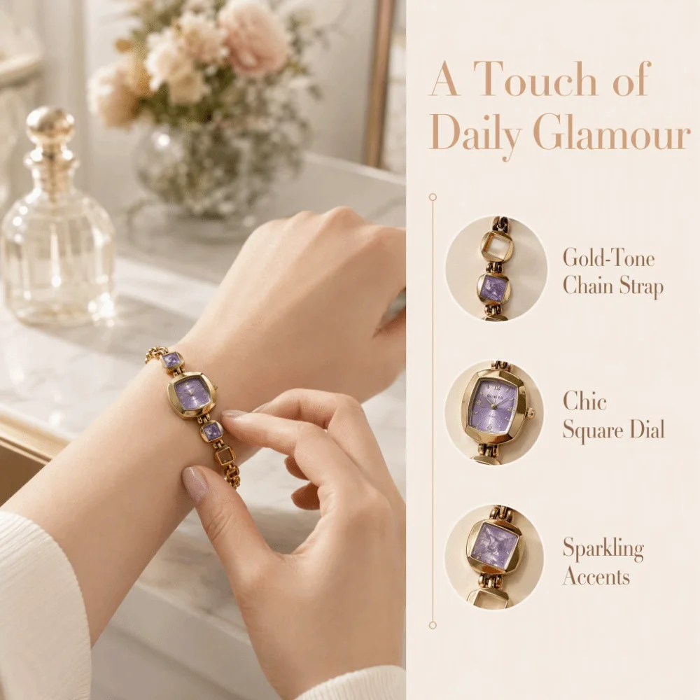 New Colored Gemstones Ladies Watch Elegant Rhombus Wristwatch Luxury Gift Bracelet Watch Women Girls