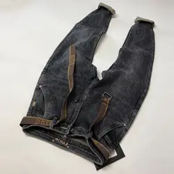 High Quality Fashion Luxury Washed Men's Slim Jeans Elasticity Black and Gray Classic Designer Cargo Denim Boyfriend Jeans Men
