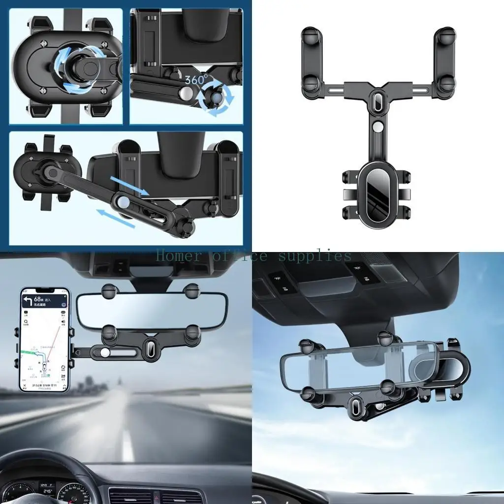 

K43B Универсальный автомобильный держатель для телефона, крепление для видеорегистратора, вращающаяся камера, зеркало заднего