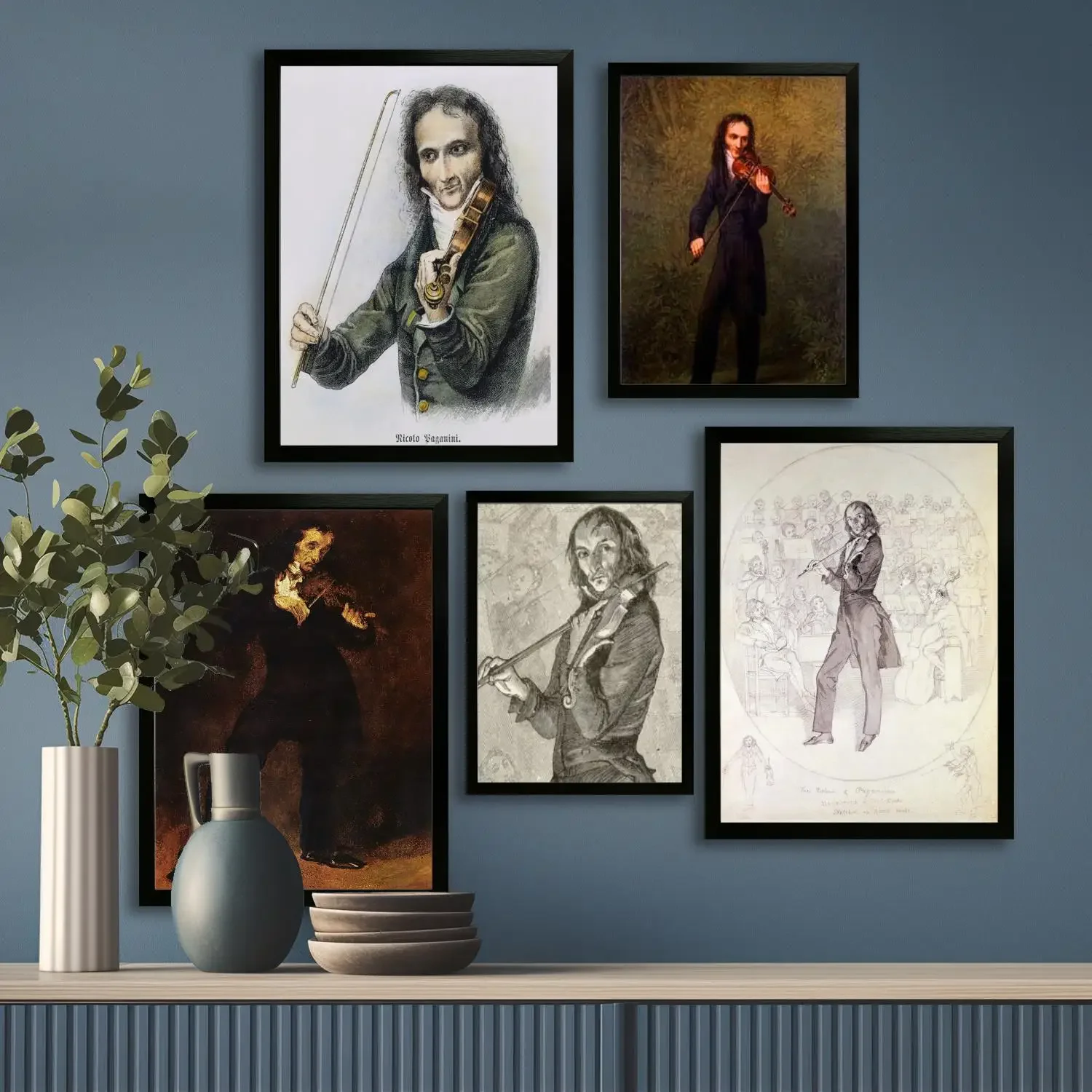 Niccolò Paganini Canvas Art Poster and Wall Art, Picture Print, Modern Family Bedroom Decor,Decorative painting