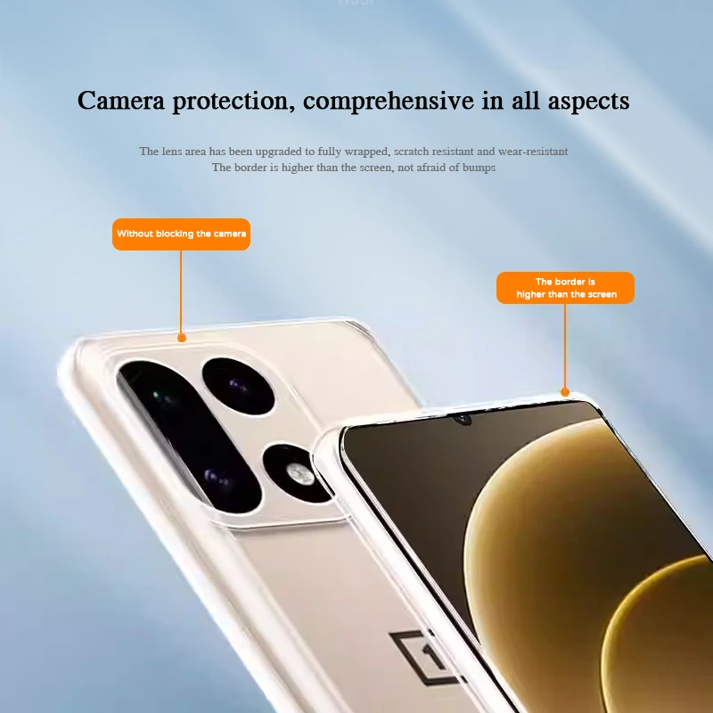 Custodie per telefoni ultra sottili antiurto per OnePlus 15 5G Silicone morbido trasparente Protezione fotocamera originale Cover posteriori sottili e semplici 1 + 15