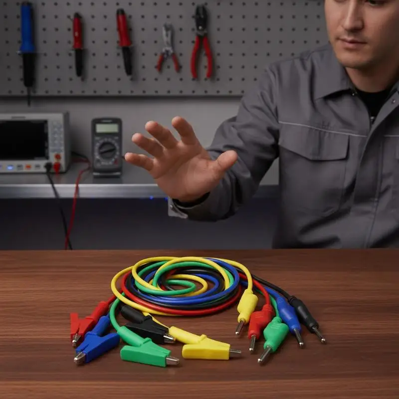 4MM Banana Plug Alligator Clip Test Leads 10A Rated Heat Resistant Multimeter Accessory for Power Supply Debugging