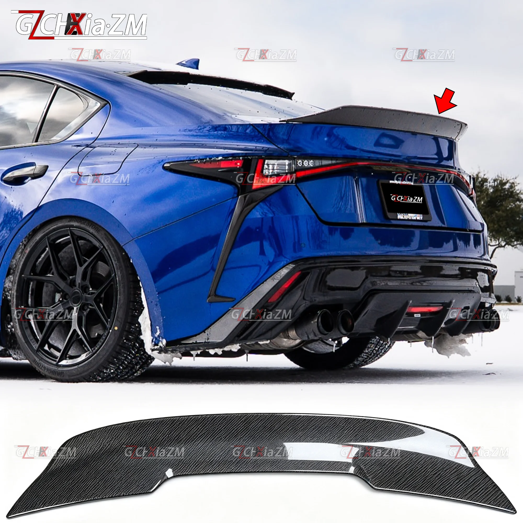 For 2021-2024 Lexus IS Rear Spoiler Body Aerodynamics Kit Tail Wing Trunk Lid Diffuser Modification Accessories Decorative Cover