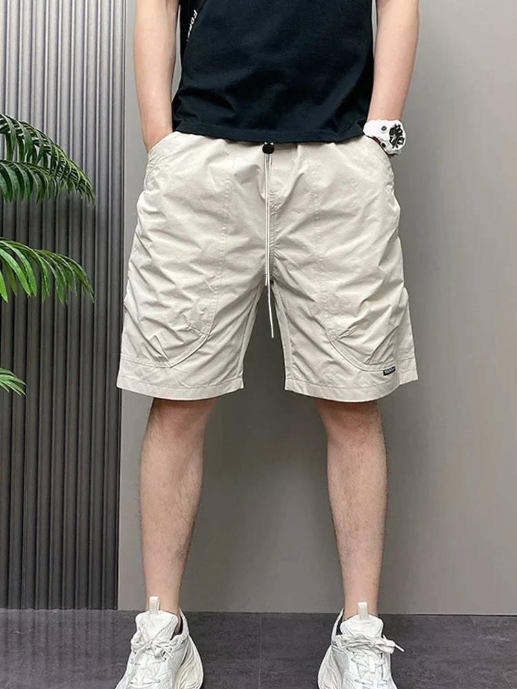 

American Sle Thin Large ket Qui Dry Спецодежда Широкие ноги для мужчин Лето большого размера Свободные повседневные прямые трубки Пятьqua...