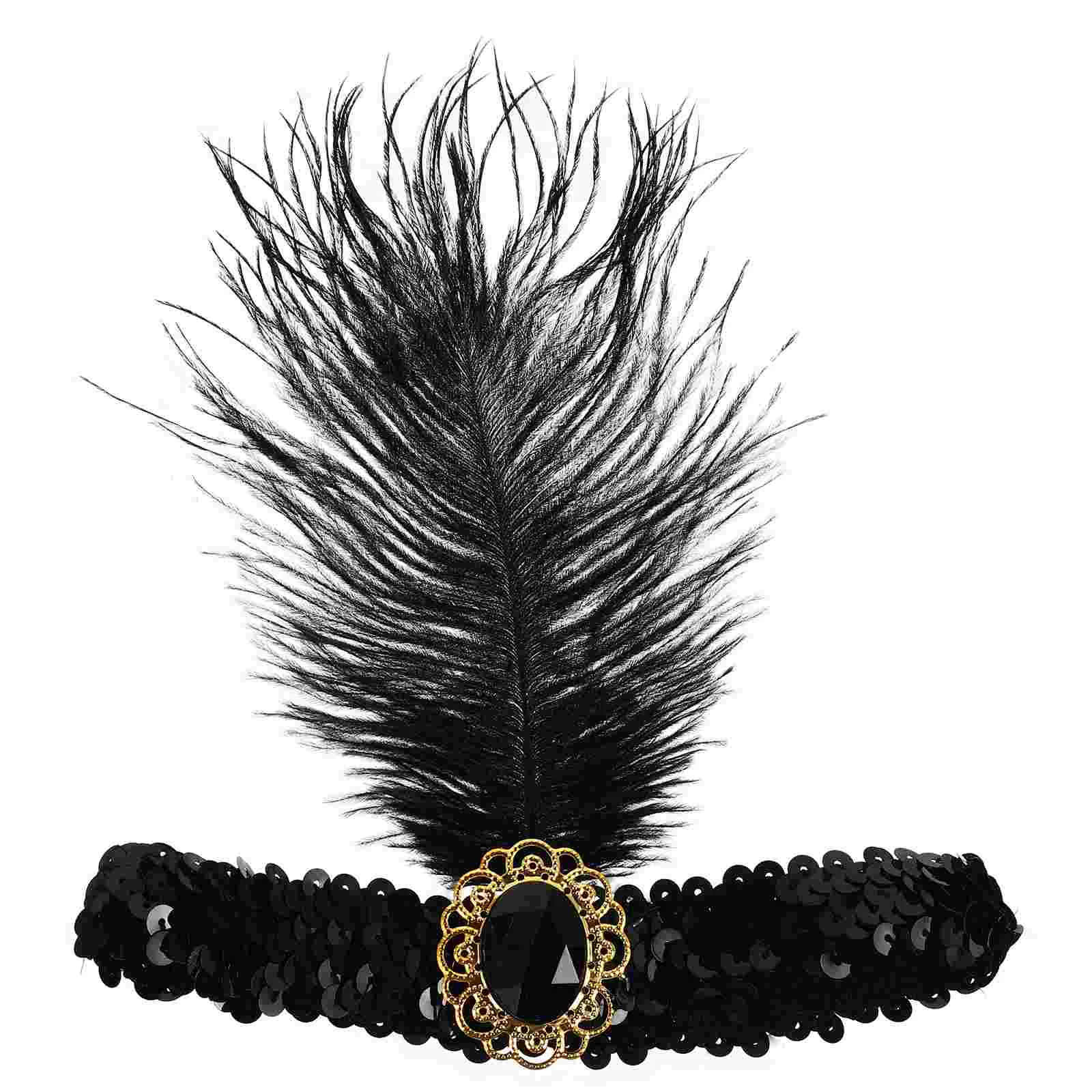 

1920 S High-end Headdress Headband Flapper Costume Headwear Showgirl Headpiece Headgear Halloween Resin Miss Mardi Gras