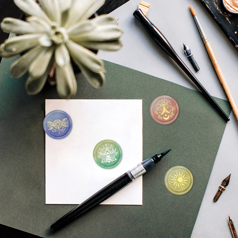 Wax Seal Stamp Head Sun Moon and Stars Triple Goddess Pentagram for Embellishment Packing Greeting Cards Letters Envelope