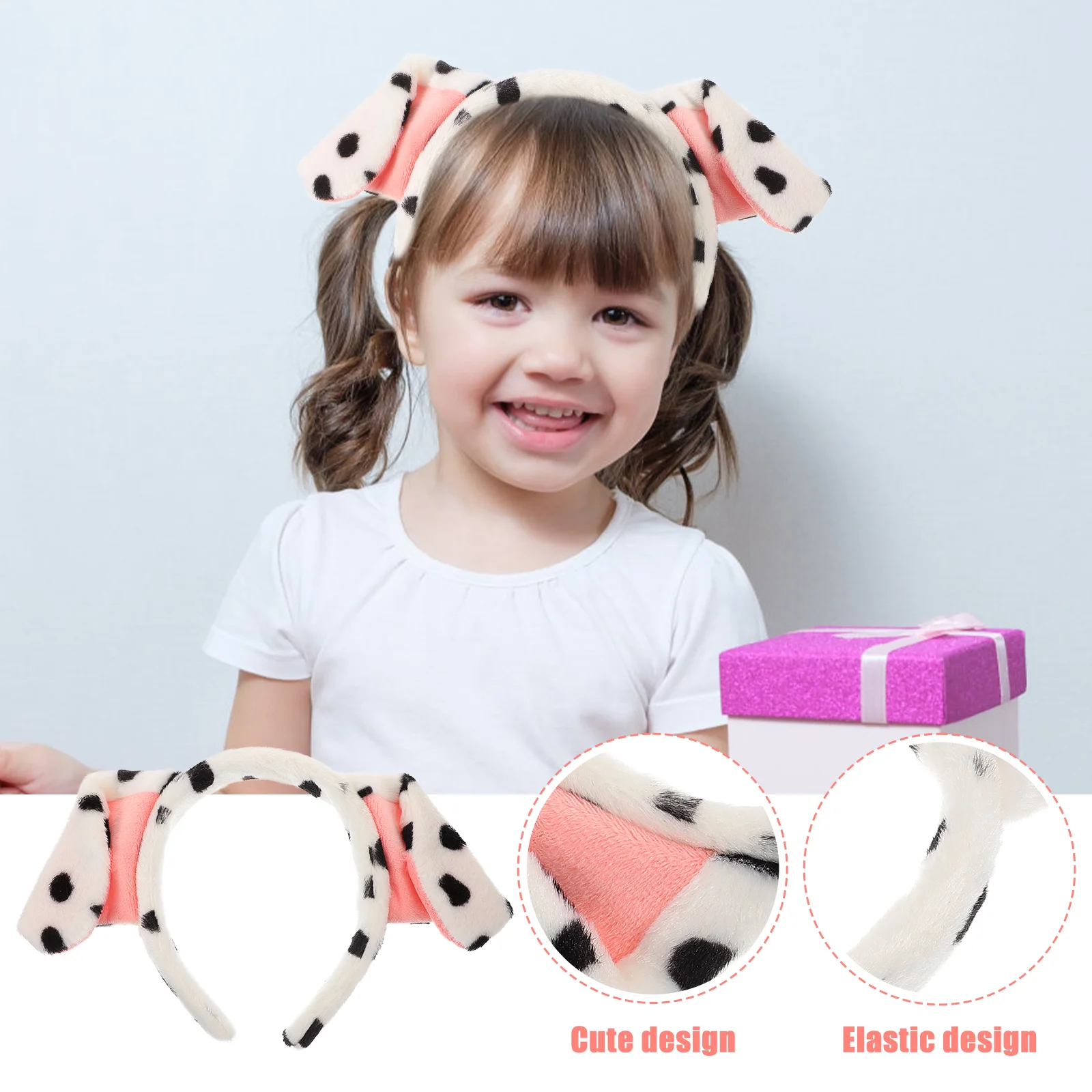 Diadema para cachorros, Animal para niños, Cosplay de mascotas, tocado para adultos, disfraz de dálmata de Halloween