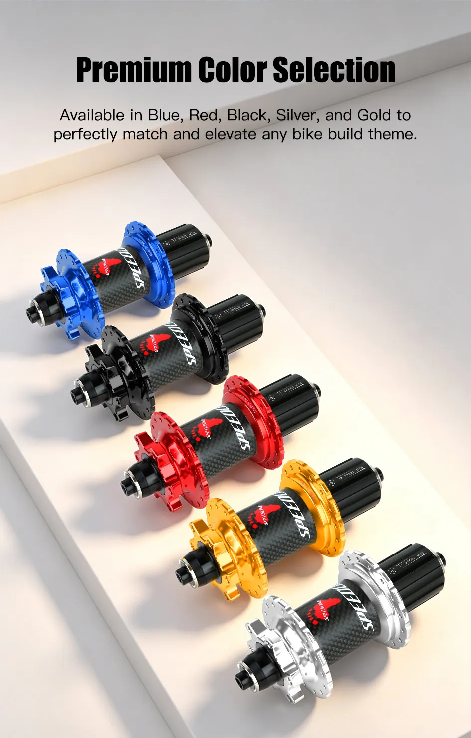 SPEEDONE Pilot Carbonfaser-Mountainbike-Nabensatz, leichtgewichtige MTB-Naben mit gedichteten Lagern, QR/TA Fahrradteile, Vorder- und Hinterräder-Naben – Detail 16