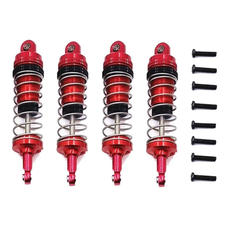 Ajustável All Metal Shock Absorbers Damper, Wltoys 144001, 124019, 124018, RC Car Upgrade Peças, Acessórios, 2pcs, 4pcs