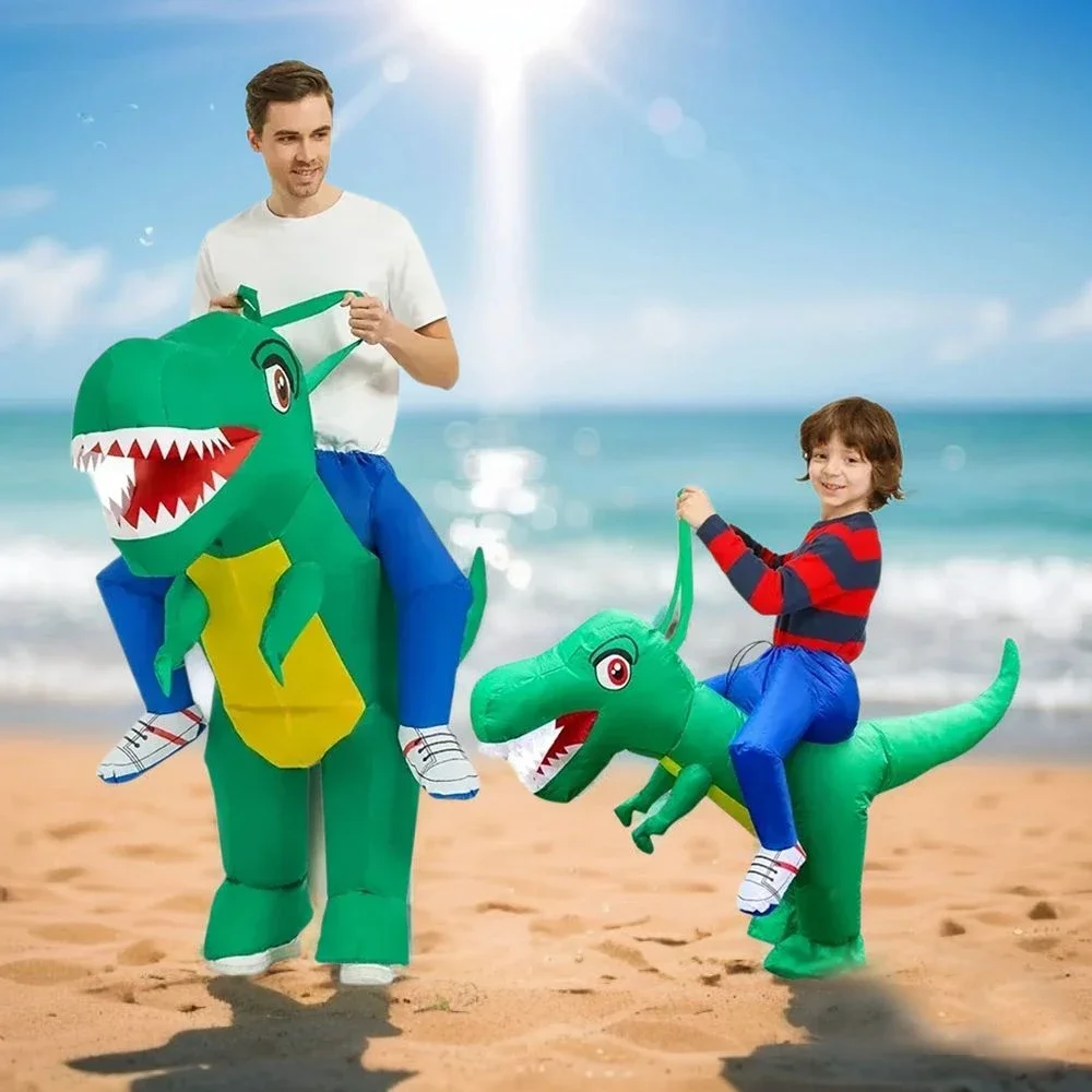 Riding Cartoon Big-Eyed Dinosaur Tyrannosaurus Rex Inflatable Costume Outdoor Activities Party Carnival Cosplay Festival Gifts