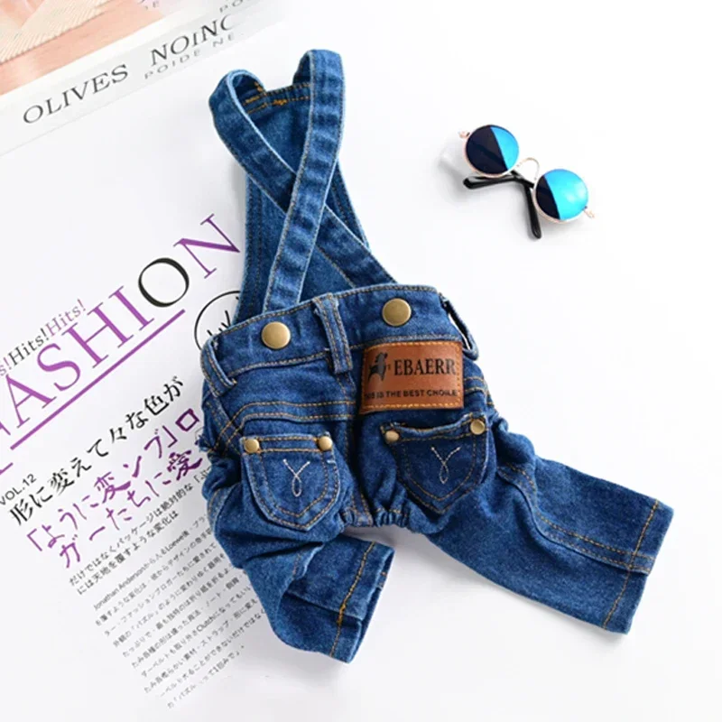 Denim Dog Jumpsuit Pet Clothes For Dogs Coat Jacket Jean Dog Clothes French Bulldog Clothing For Small Dogs Chihuahua Yorkshire