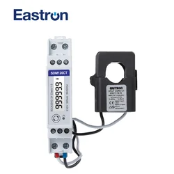 EASTRON SDM120CT-40mA+TA16 100A/40mA,1 Phase RS485 Modbus Communicate Din Rail Wattmeter,Solar PV Electric Consumption Meter