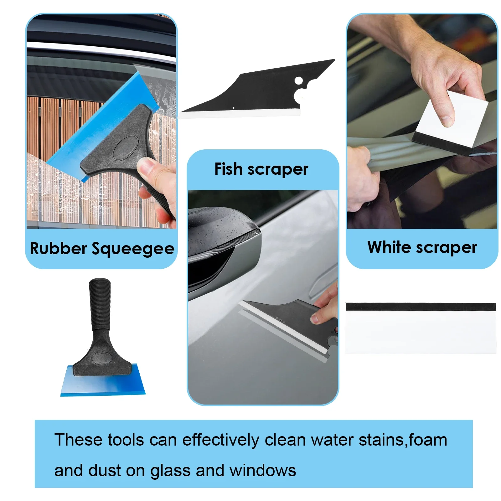 سيارة فيلم التفاف أداة عدة نافذة أدوات التلوين الفينيل التفاف ورأى ممسحة التفاف عصا الفينيل القاطع سكّين متعدّد الاستخدامات مكشطة بلاستيكية