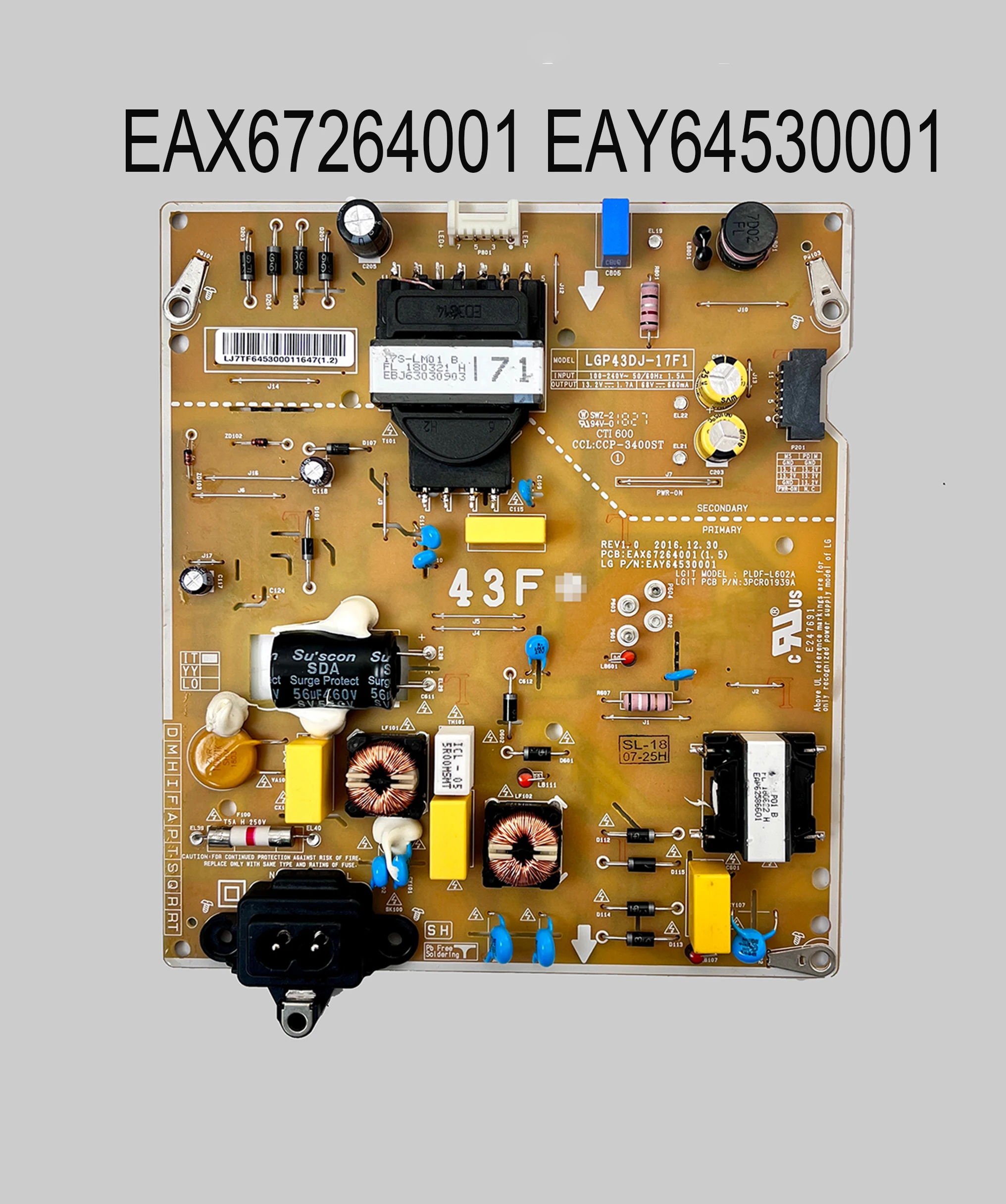 

EAX67264001 EAY64530001 Power Supply Board Has Been Tested Works Normallyt Suitable For TV 43LM5700PUA 43LM5700DUA 43LK5900PLA