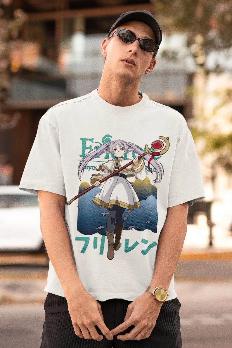 Anime Frieren T-shirt , Souso no Frieren, Funny Japanese Gift, Meme Tshirt, Souso no Frieren M