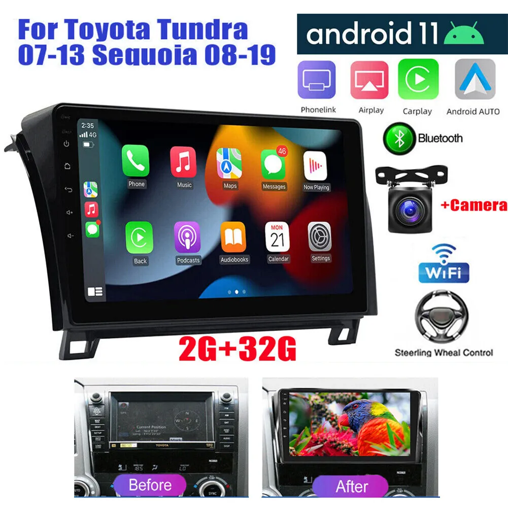 Android OS Car Radio Multimedia Video Player For Toyota Tundra XK50 2007 - 2013 Sequoia XK60 2008 - 2017 Navigation Stereo GPS