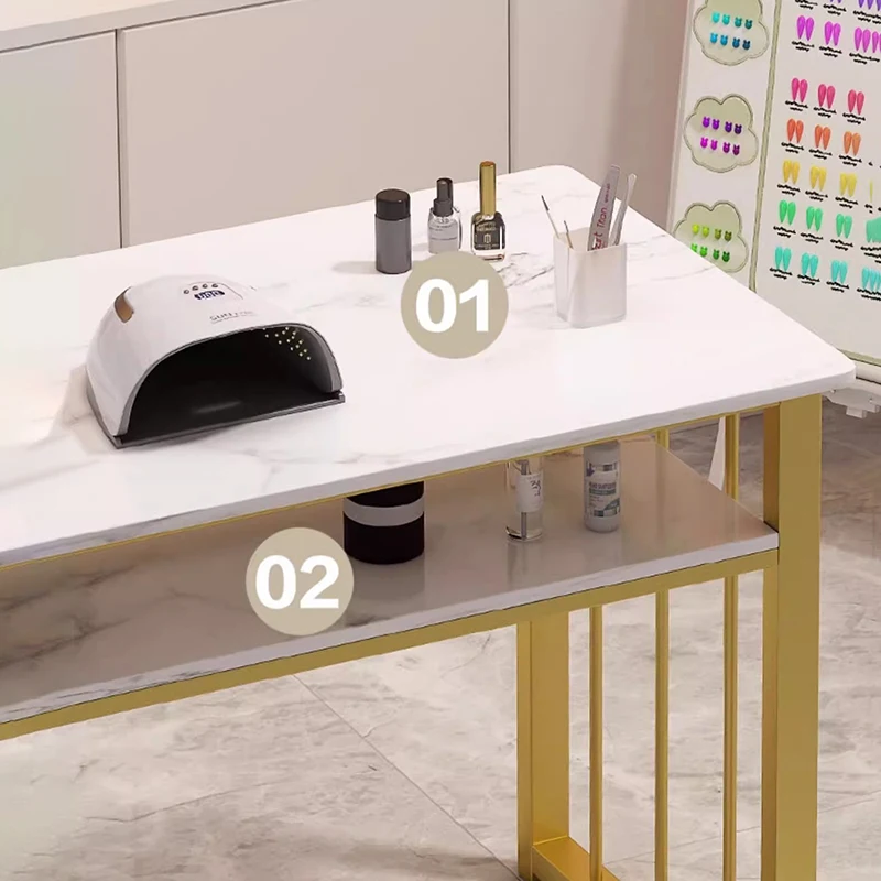 Nordic Luxury Nail Tables Salon Furniture Modern Nail Shop Table And Chair Set Single Double Professional Manicure Tables T K