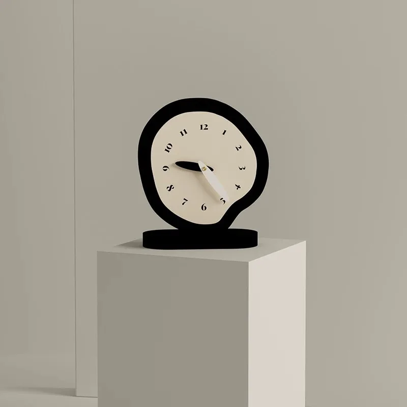 Desktop Clock Cream Style Table Silent Clock Ornament Living Room Decorations Desk Clock Modern Design Home Counter Tops Decor