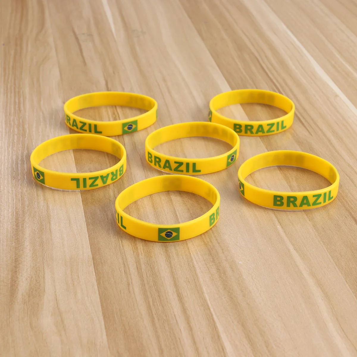 

6 Pcs Gift Silicone Bracelet Men and Women Wrist Sweat Bands for Country Flag Wristband