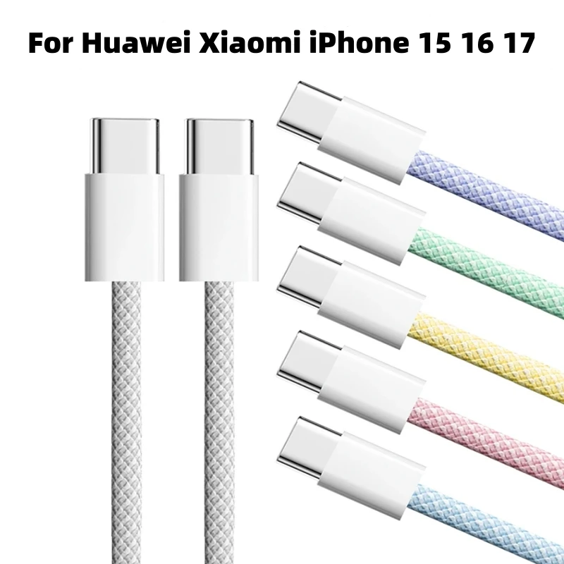 Cavo di ricarica da USB-C a tipo C per Android iPhone 15 Serie Linea di ricarica PD 35W Caricatore rapido Tipo C Cavo per tessitura Accessori