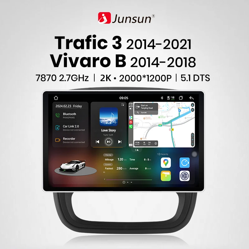 Junsun Wireless CarPlay Car Radio Multimedia For Renault Trafic 3 2015-2019 For Opel Vivaro B Android Auto GPS autoradio Stereo