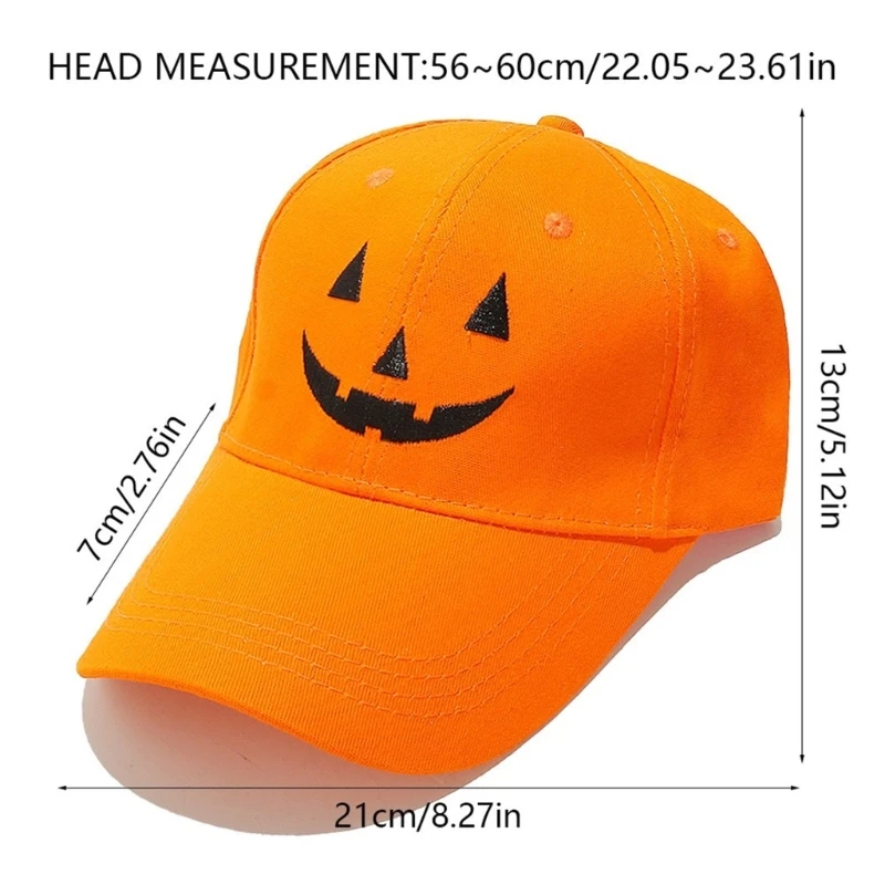 Halloween Pumpkin Caps Costume Accessories Hat Fashion Embroidered Baseball Hat Dropship