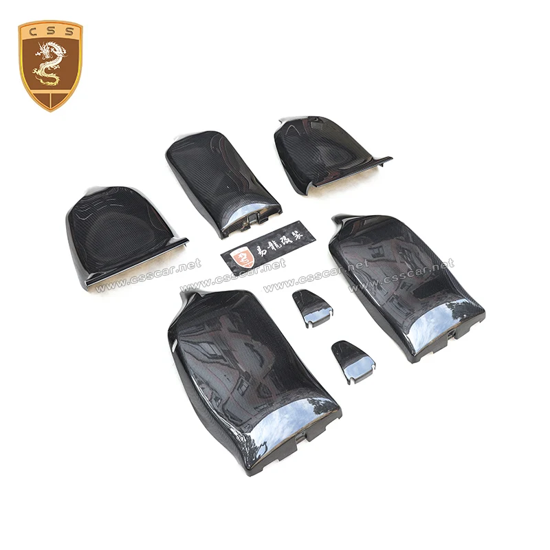 New Arrival 7 PCS Interior Decoration Carbon Fiber Seat Back Covers Trim Stickers for Tesla Model X