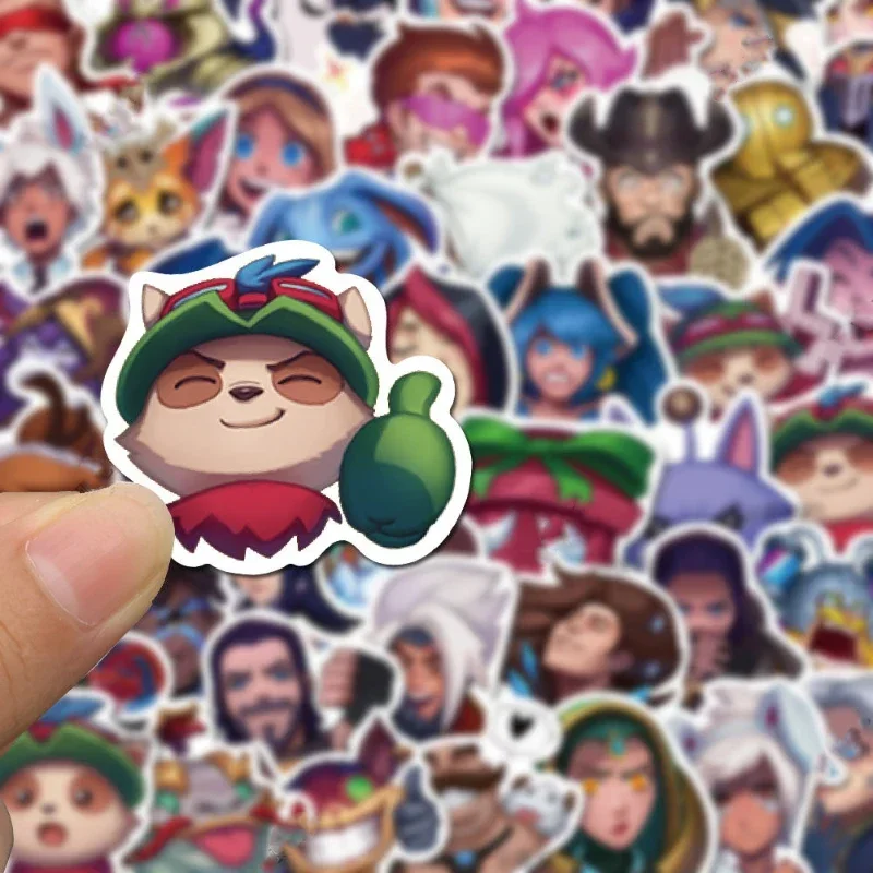 10/30/50PCS Cartoon League of Legends Grappige Uitdrukking Briefpapier Sticker Schokbestendig Creatieve Schoolbenodigdheden Collectibles