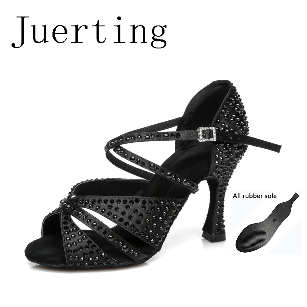 Juerting Premium Pearl Heels Modern Jazz Dancer สไตล์ผู้ใหญ่ Latin Cha Cha salsa soft soled Rumba รองเท้าสามารถปรับแต่ง ru