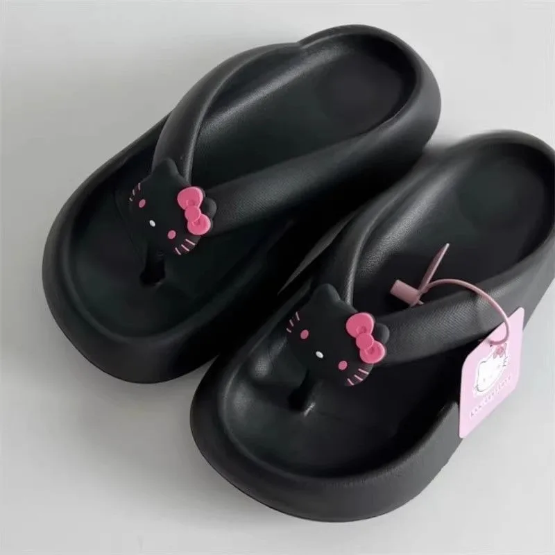 

Sweet Hello Kitty аниме Kawaii Sanrio Ins модные кожаные тапочки на мягкой подошве милая верхняя одежда пляжная обувь Y2k подарки для девочек