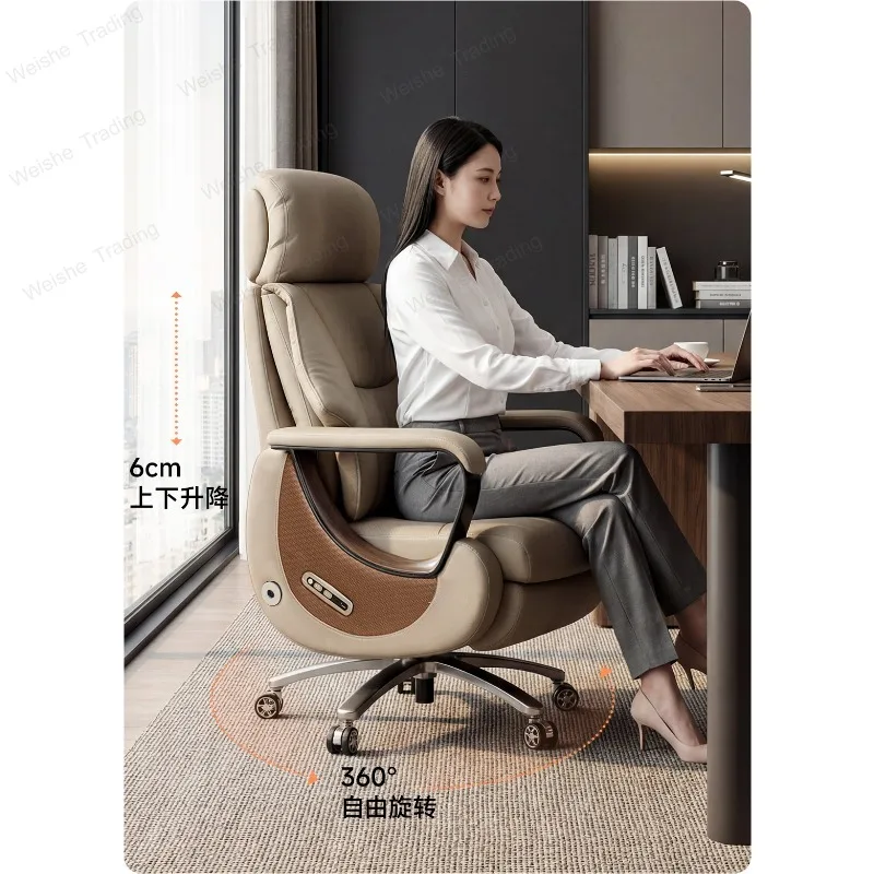 High-end business boss chair electric dual motor ventilation heating office chair comfortable sedentary can lie down for a nap
